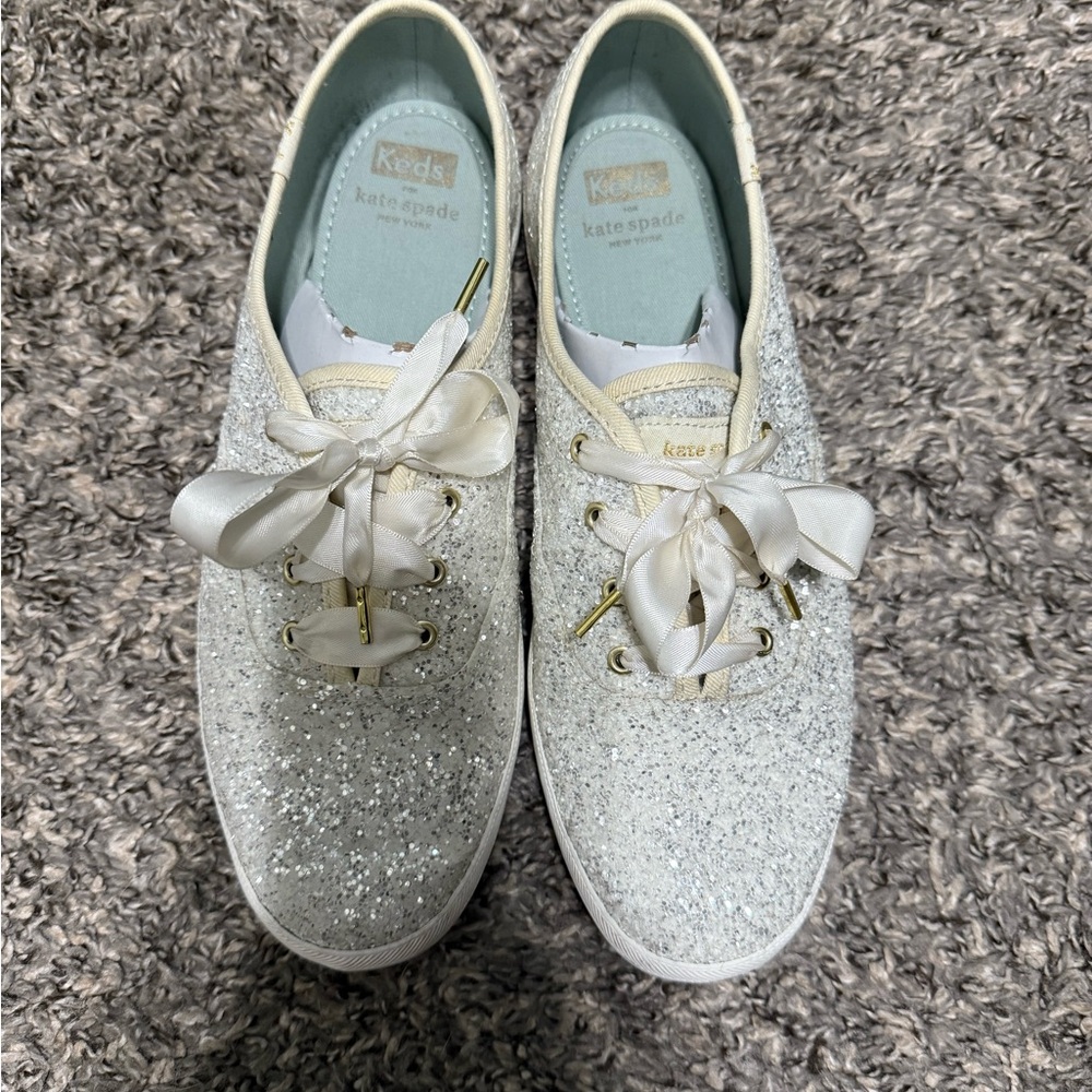 Kate Spade Glitter Sneakers with Satin Laces